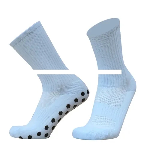 Cotton Spandex Custom Logo Crew Sport Socks Anti Slip Crew Ankle Children White Grip Socks Football for men