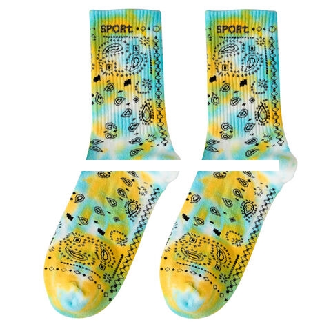 Factory Price Top Quanlity Tie Dye Pure Cotton Colourful Crew Women s Socks Sports Socks For Women