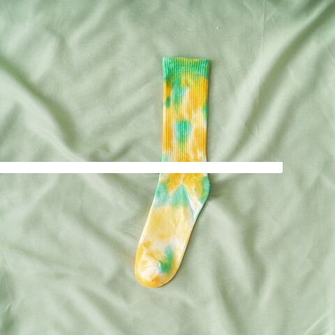 New Design Tie Dye Cotton Socks Street Trend Fashion Sports Socks Gradient Color Personality Socks