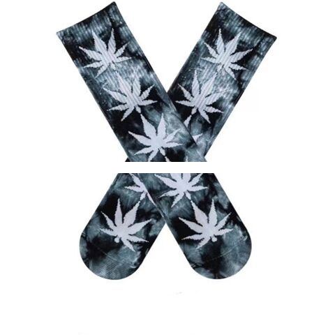 Fashion Skateboard Men s And Women s Socks Tie Dye Maple Leaf Non slip Pure Cotton Socks Custom Sports Socks