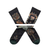 Men s fashionable artistic jacquard street skateboard retro style pure cotton mid length socks