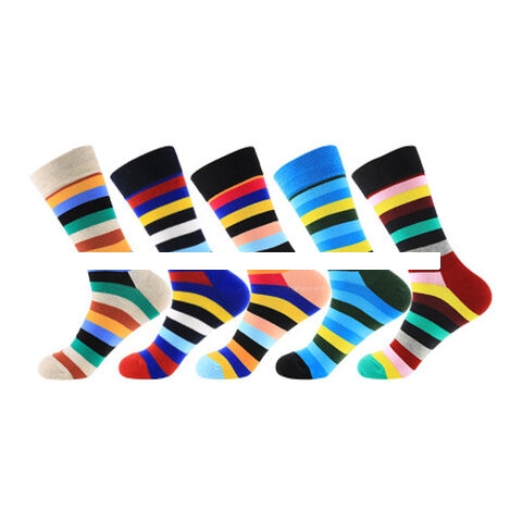 High quality Men s Fun Dress Socks Colorful Stripe Socks for Men Cotton Fashion Patterned Socks