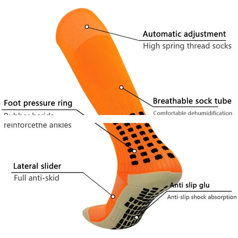 Factory Sale Long Football Socks with Silicone Grip Breathable Anti Slip Sports Socks