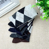 Men′s Socks Contrast Color Diamond Lattice Warm Casual Cotton Foot Business Style Tube Socks