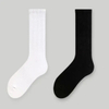 Wholesale Pure Color Suit Socks Black White Cotton Spandex Custom Logo Socks Unisex Sports Business Socks