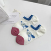 Children′s Summer Boat Socks Korean Cartoon Yuanbao Socks Color Blocking Silicone Anti-Falling Heel Invisible Socks