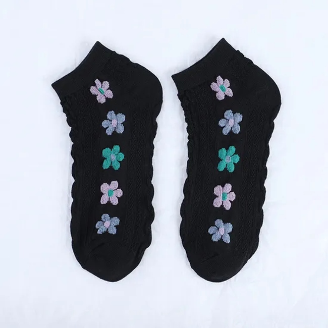 Short Socks Children Small Flower Women Boat Socks Ins Trend Retro Japanese Literature College Style Short Socks