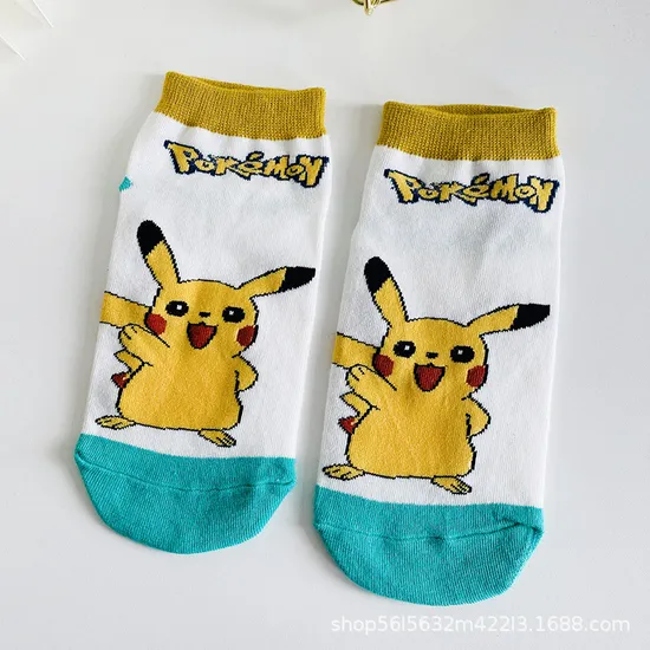 Socks Women′s Cartoon Boat Socks Shallow Summer Breathable Non-Slip Non-Drop Heel Invisible Pikachu Men′s Socks