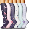 Dropshipping Colorful Fancy Knee High Running Sport Nursing Compression Socks for Men