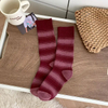 Ultra-Thick Couple′s Terry Women′s Socks MID-Length Stripe Lined No Head Men′s Cotton Socks