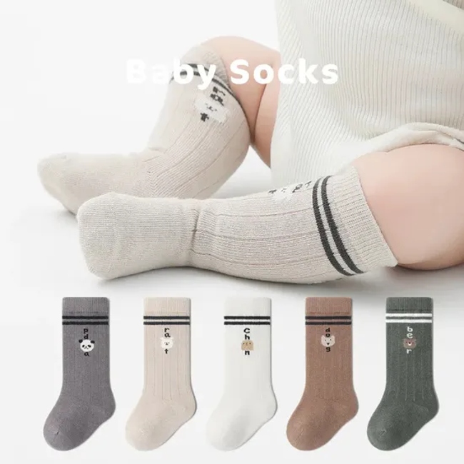 2025 Cute Style Kids Wholesale Autumn Newborn Baby Socks Boneless Tube Socks Knee Length Casual Hot Sale Knitted Warm Socks