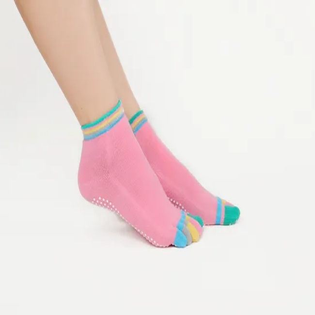 Customized New Women′s Heel Glued Anti Hua Yoga Socks, Healthy Sports Five Finger Split Toe Socks, Five Finger Socks