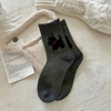 Autumn and Winter Sheep Wool Three-Dimensional Puppy Boneless Flocking Wool Warm Socks Women′s Socks Clashing Colors Stacked Socks