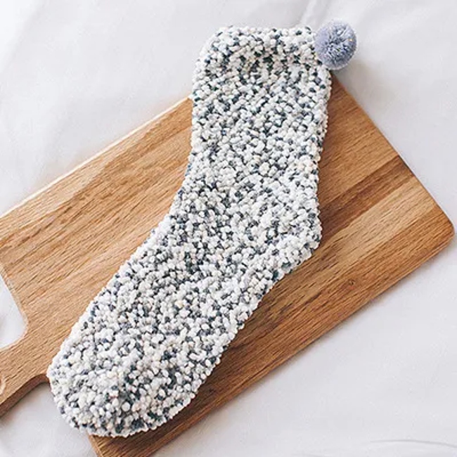 Ladies Cake Socks Christmas Socks Coral Velvet Floor Socks Chrysanthemum Yarn Sleep Socks Cake Socks