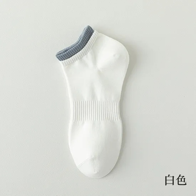 Classic Double Rib Socks Casual Gentleman Breathable Combed Cotton Socks Business Dress Seamless Ankle Socks