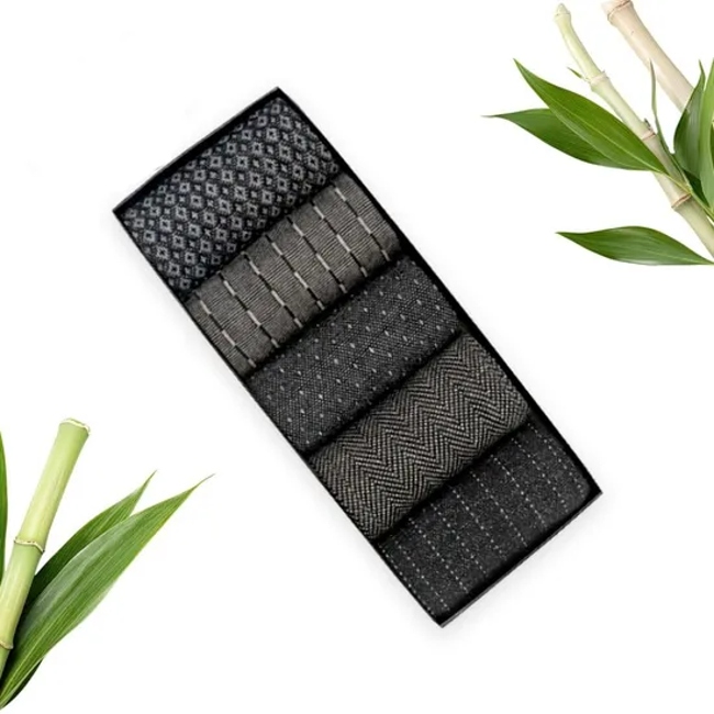 Custom Logo High Quality Men Women Bamboo Calcetines Socken Sokken Patterned Premium Delicate Classic Formal Business Dress Crew Socks