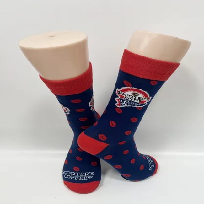 Custom Branded Paper Tag Business Mens Socks Funny Music Patterned Black Tube Socks