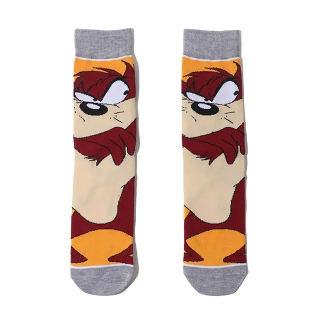 Men′s Trendy Cartoon Breathable Casual Street Style Crew Socks for All Seasons