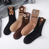 Fall and Winter Feather Yarn Cartoon Three-Dimensional Cotton MID-Tube Women′s Socks