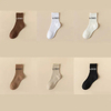 2024 Wholesale Custom Logo Socks Business Man and Woman 100% Cotton Socks Casual Knitted Crew Socks