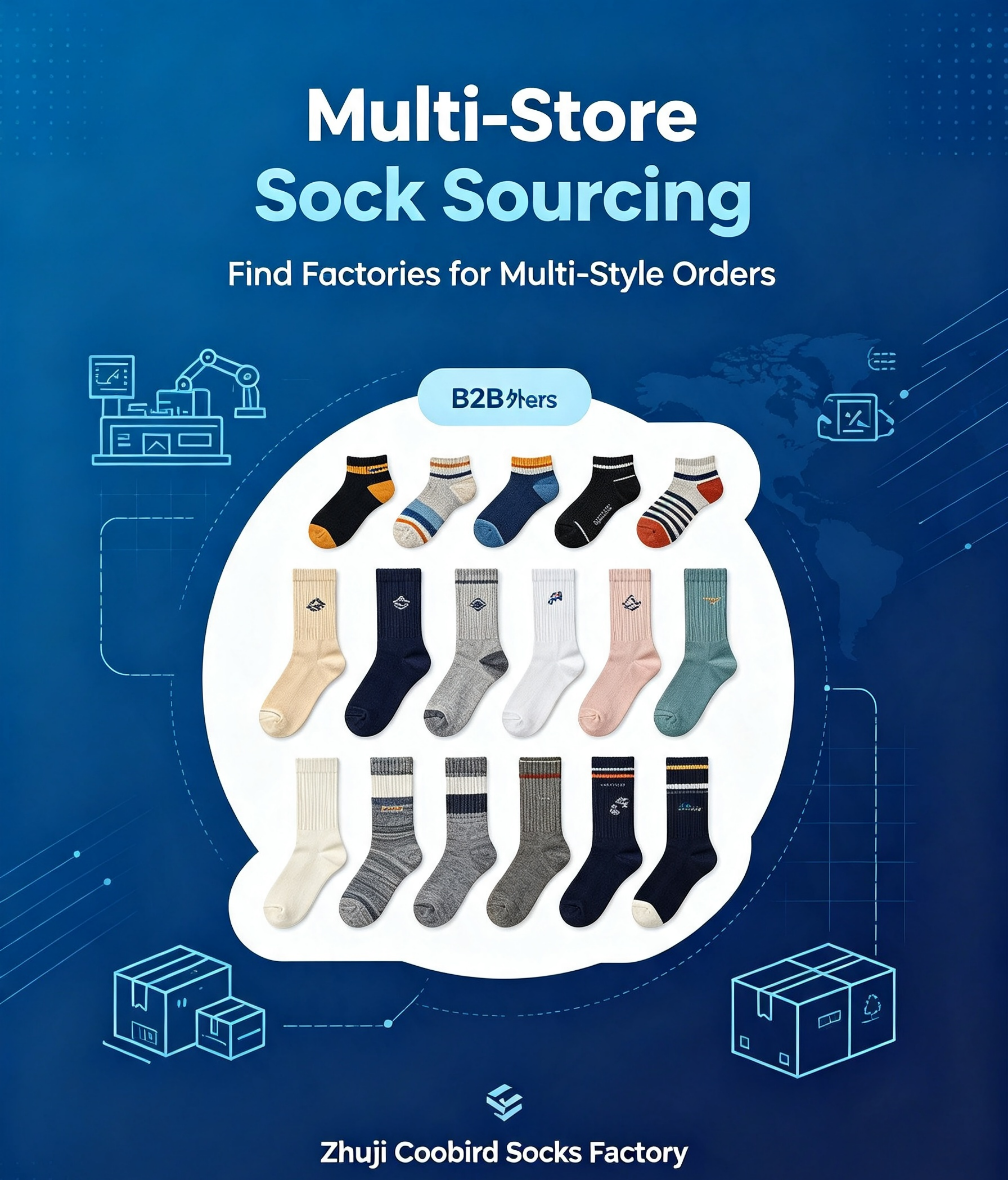 How Multi-store Cross-border Sellers Source Socks Factories Capable of Synchronous Multi-style Orders