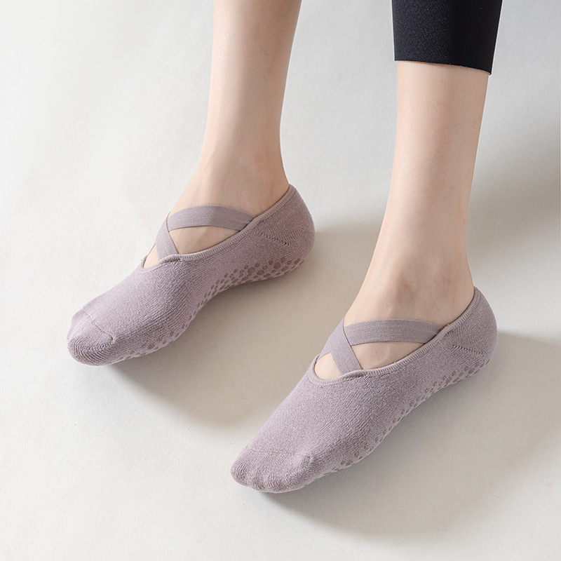 home use Professional Women Yoga Socks Silicone Anti-slip Ballet Pilates Socks Women Backless Breathable Bandage Dance Sports 