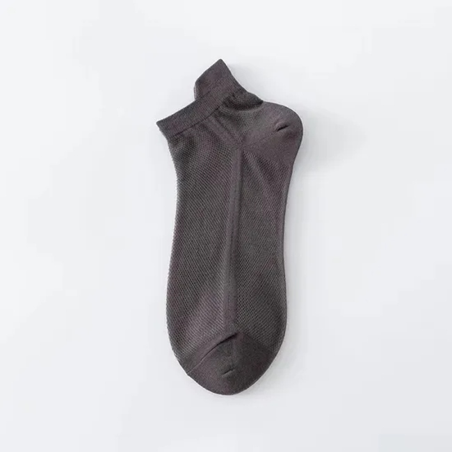 Men′s Summer Thin Sweat-Absorbing and Anti-Drop Heel Socks, Solid-Color Cotton Socks, Sports Mesh Breathable Low-Top Men′s Short Socks