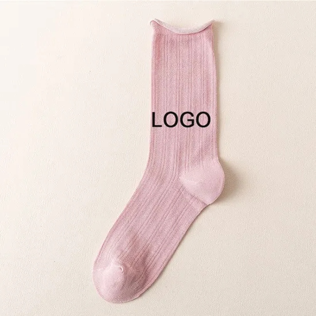 AI-MICH OEM Manufacture Low Cotton Packaging Jacquard Embroidery Print Knitted Crew Ankle Sport Socks