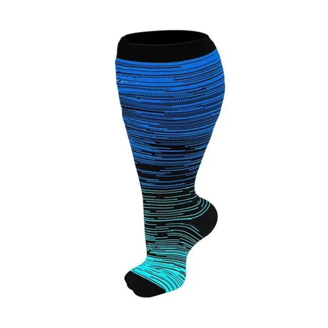 Extra Wide Calf Knee High Stockings Plus Size Compression Socks for Unisex
