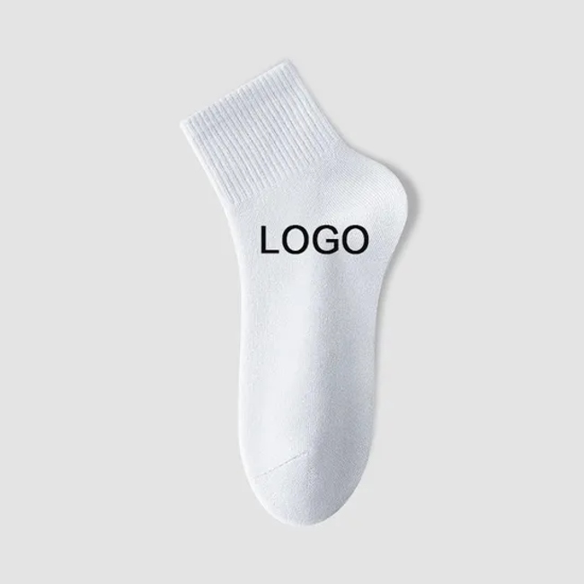 2024 High Quality Spring and Summer Sports Custom Print Design Logo Crew Socks Unisex 100% Cotton Soft Crew Socks