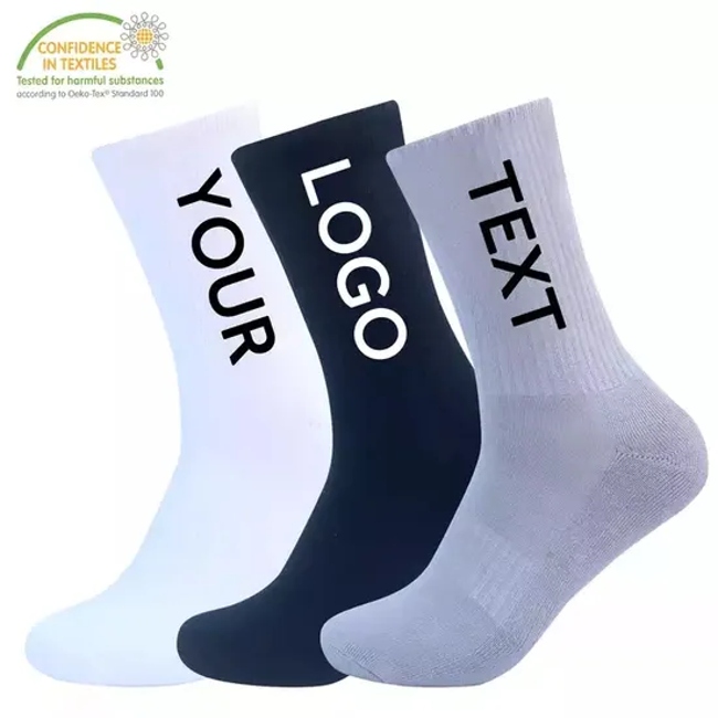 OEM High Quality Gym Custom Logo Tube Sock Thick Compression Cycling Basketball Elites Men Crew Sports Socks