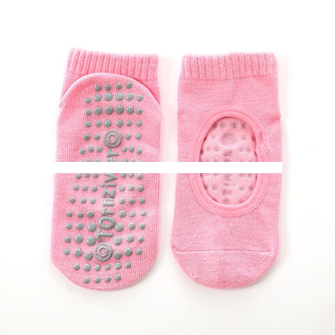 Non Slip Grips Socks Cotton Crew Socks Breathable Mid Cut Anti Slip Floor Socks Trampoline socks