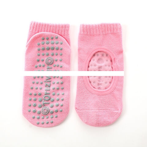 Non Slip Grips Socks Cotton Crew Socks Breathable Mid Cut Anti Slip Floor Socks Trampoline socks