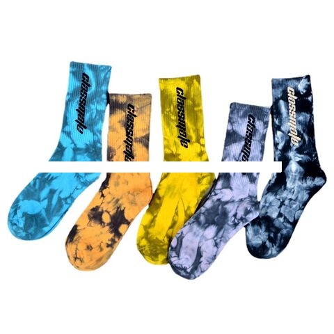 High Quality New Arrive Man Summer Casual Custom logo Crew Socks Combed Cotton Breathable Sports Absorb Sweat Tie Dye Crew Socks
