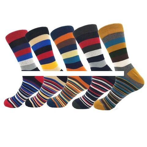 Unisex Modern Literature Fashion Socks Strips Comfortable Cotton Crew Custom Logo High Quality Low MOQ for Summer and Winter