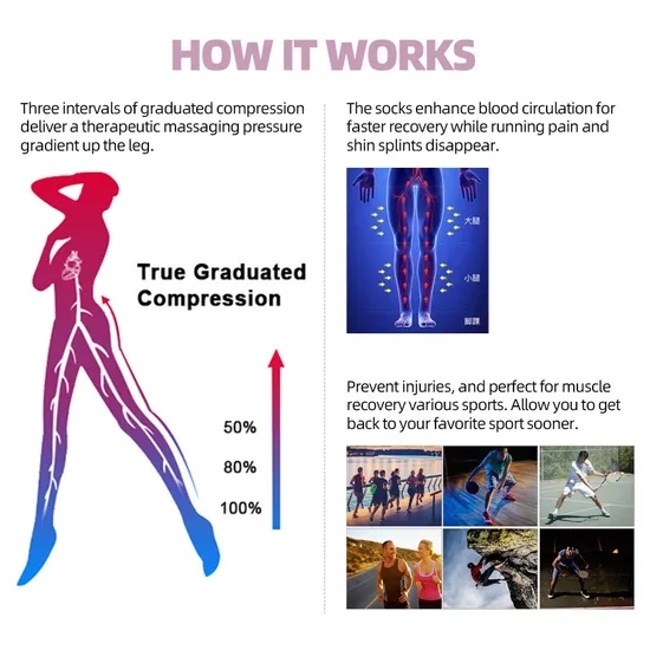Medias Pantis De Compassion Medical Nurse Thigh High Sport Running Travel 15-20 Mmhg Antislip Compression Socks for Men Women