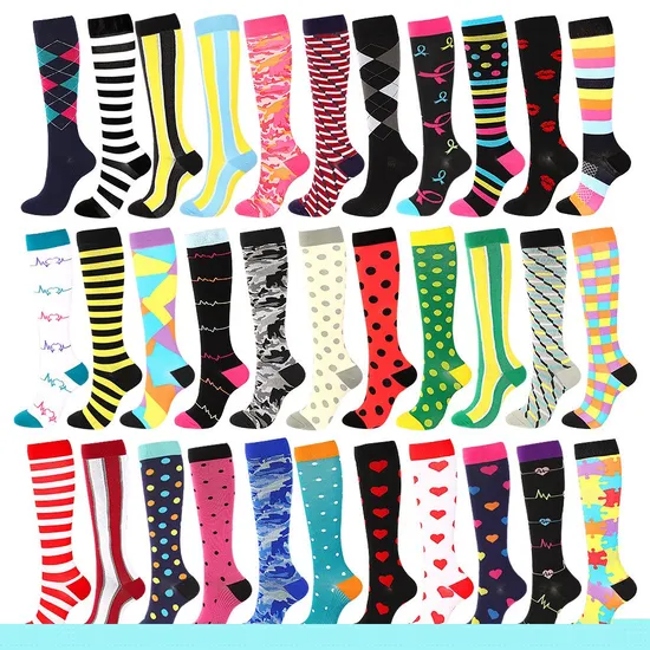 High Quality Custom Logo 15-20 Mmhg Knee High Long Medical Compression Socks