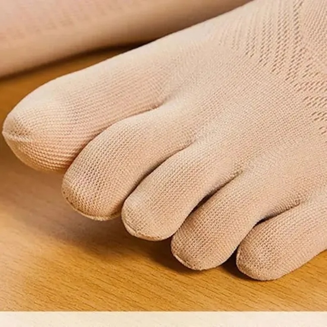 Ultra Low-Cut Liner with Gel Tab Breathable Orthopedic Compression Socks Women′s Toe Socks