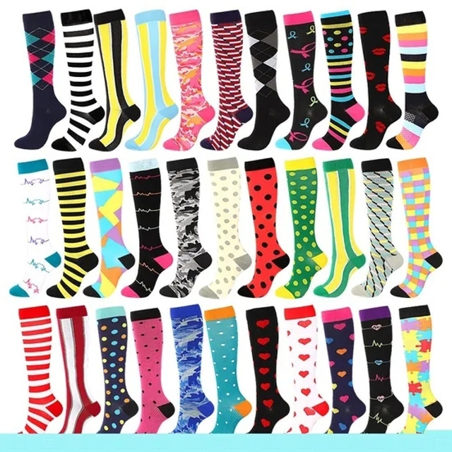 Custom Medical Compression Socks 15-20 Mmhg Calf Knee High Elastic Running Socks