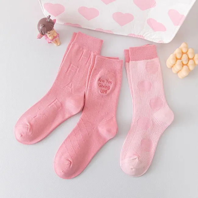 Stylish Compression Cotton Crew Socks for Women - OEM Logo