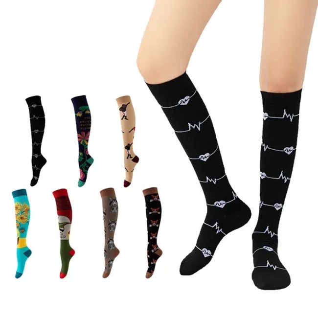 Soft and Comfortable Compression Socks Happy Design High Elastic Breathable Socks