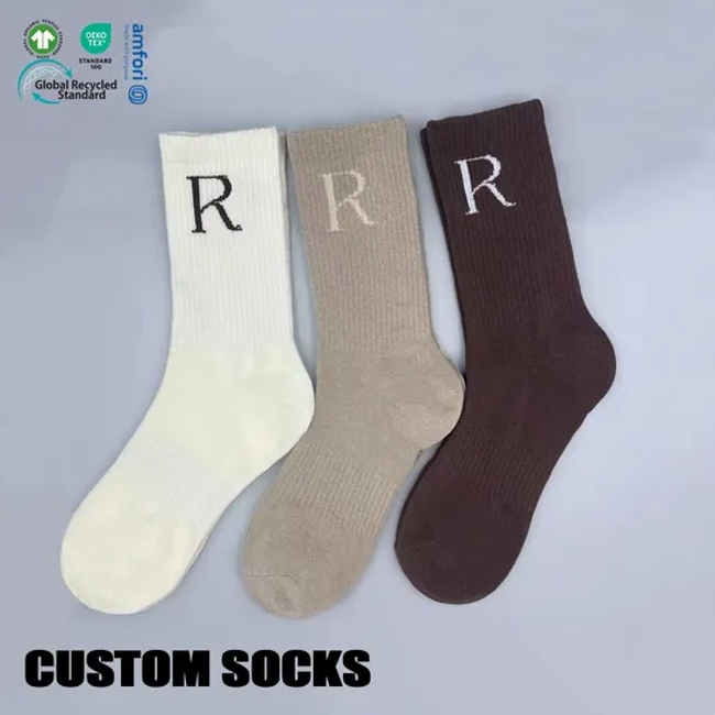 Low MOQ Wholesale Logo Design Cotton Custom Crew Breathable Grip Crew Running Compression Cushion Crew Sports Men Socks