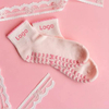 Custom Logo Grip Trampoline Pilates Non Slip Yoga Compression Crew Ruffle Fashion Women Socks