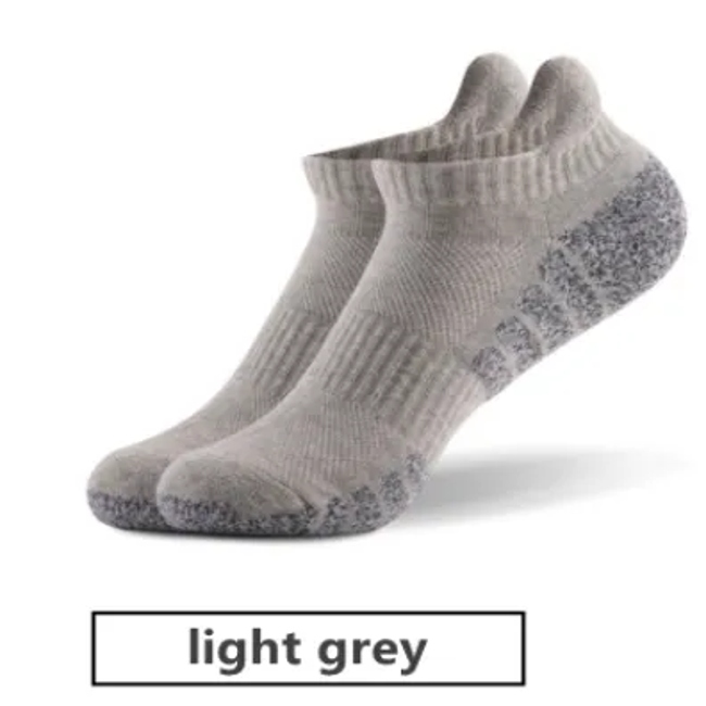 Wholesale Compression Cotton Men Women White Black Grey Custom Stockings Crew Adult Thick Cushion Terry Sports Running Ankle Socks