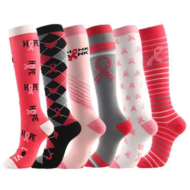 Wholesale 20-30mmhg Running Sport Socks Men Women Athletic Stocking Knee High Nurse Compression Socks