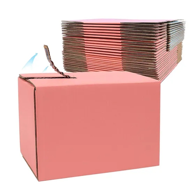 Personalised Brown Foldable Cardboard Shipping Carton Box with Tear Strip Zipper Recycled Materials for Socks Packaging Mailer