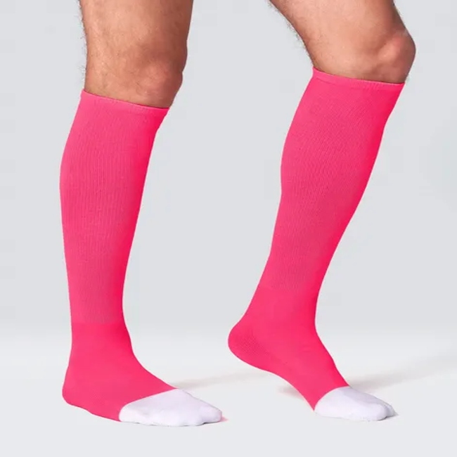 Custom Logo Pink Ribbon Breathable Soccer Sport Teams Fundraisers Volunteer Socks
