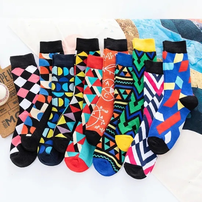 Wholesale High Quality Cotton Customised Colorful Funny Men Crew Fashion Socks