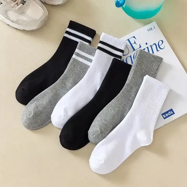 MID-Calf Versatile Striped Sports Socks Men Women Spring Summer Autumn Wholesale