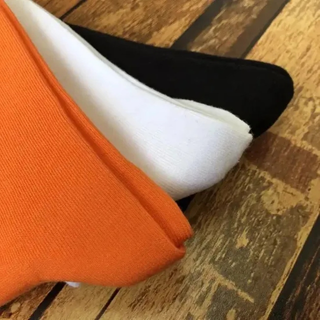 White Black and Orange Spring Fashionable Basketball Golf Sport Socks Men